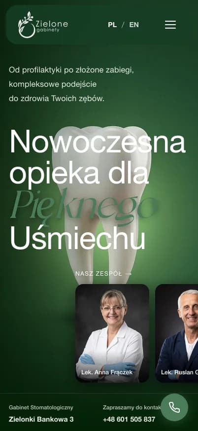 Zielone Gabinety - stomatologia Mobile